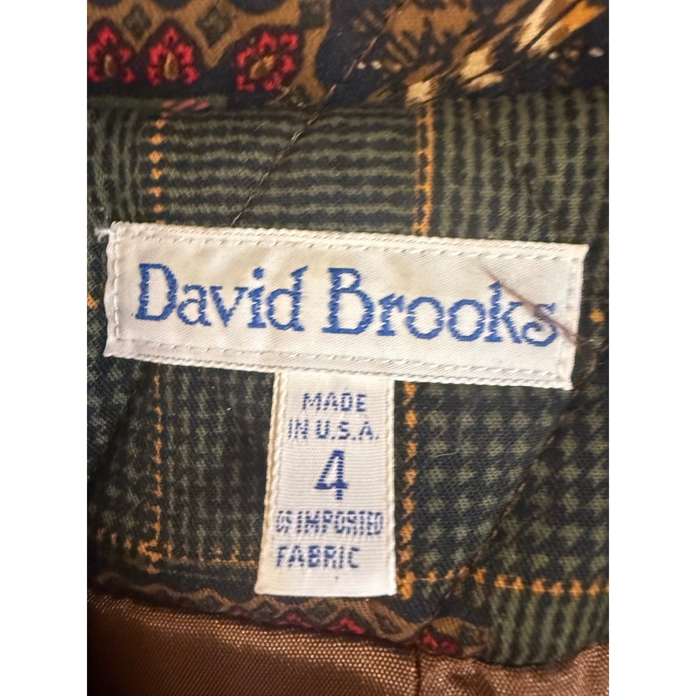 David Brooks Vintage Quilted Patchwork Blazer Pheasant Plaid Womens 4 Old Money - Picture 3 of 11